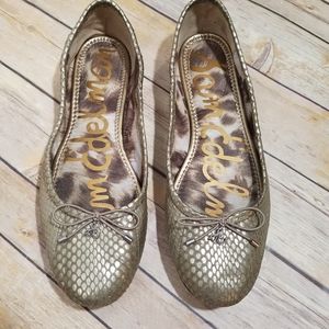 Sam Edelman Felicia snake gold flats